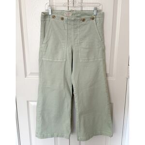 Pilcro 'The Kit' cropped high-rise wide-leg Utility Trouser jeans (mint) size 28